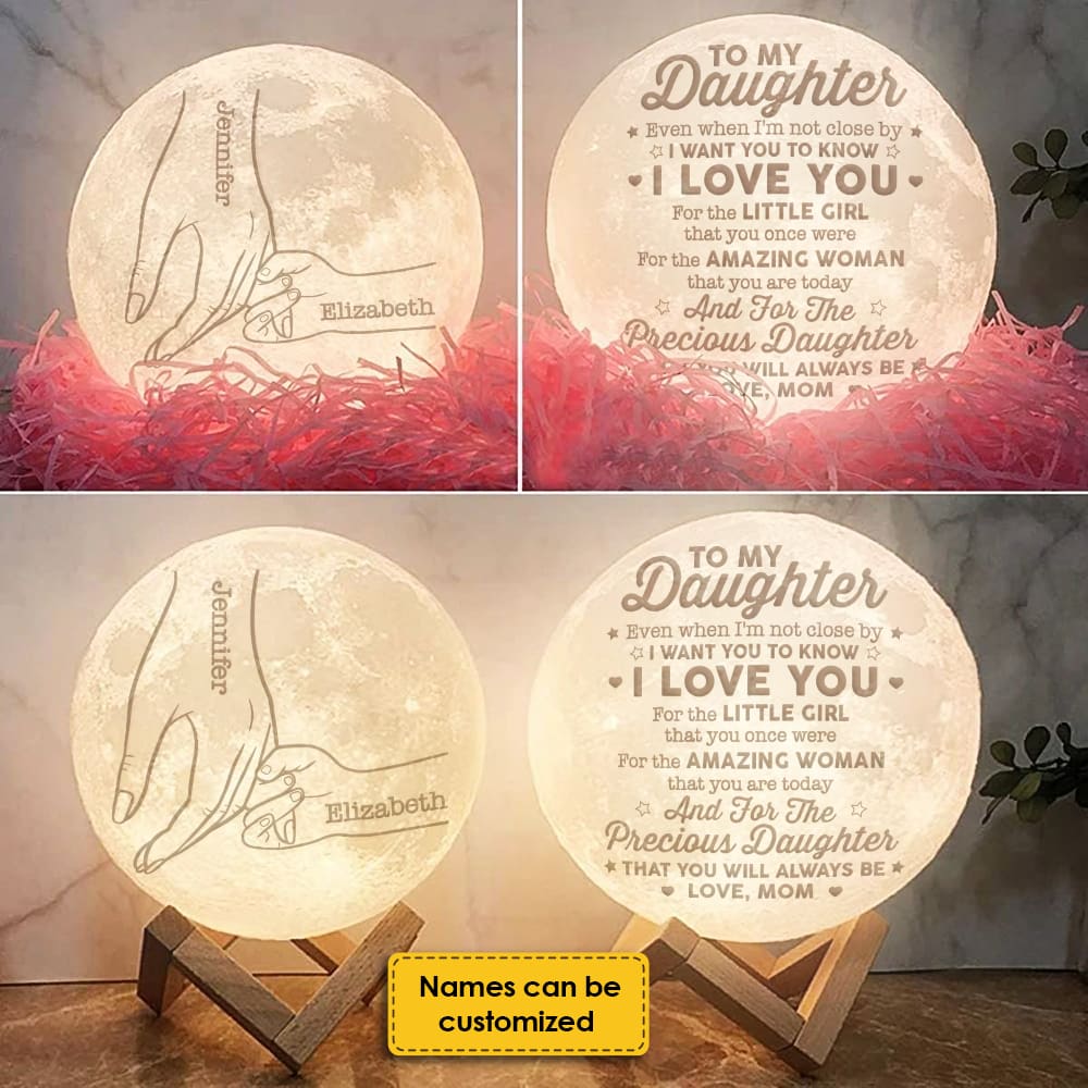 I Love You For The Precious Daughter That You'll Always Be Personalized 3d Moon Lamp - Birthday Gift For Daughter - Valentines Day Gifts For Daughter