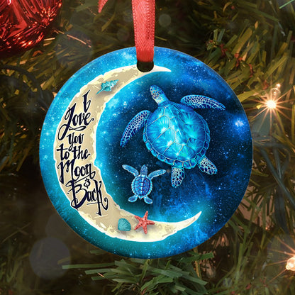 I Love You To The Moon Circle Ornament - Christmas Ornament - Ciaocustom