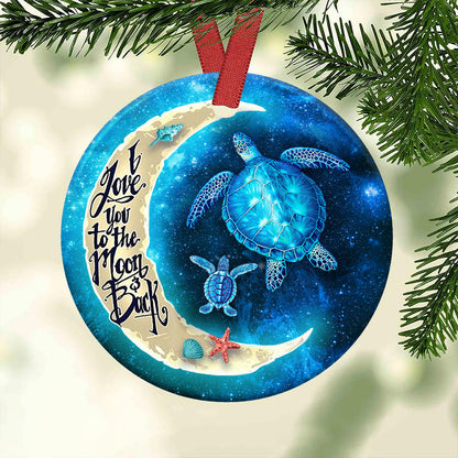 I Love You To The Moon Circle Ornament - Christmas Ornament - Ciaocustom