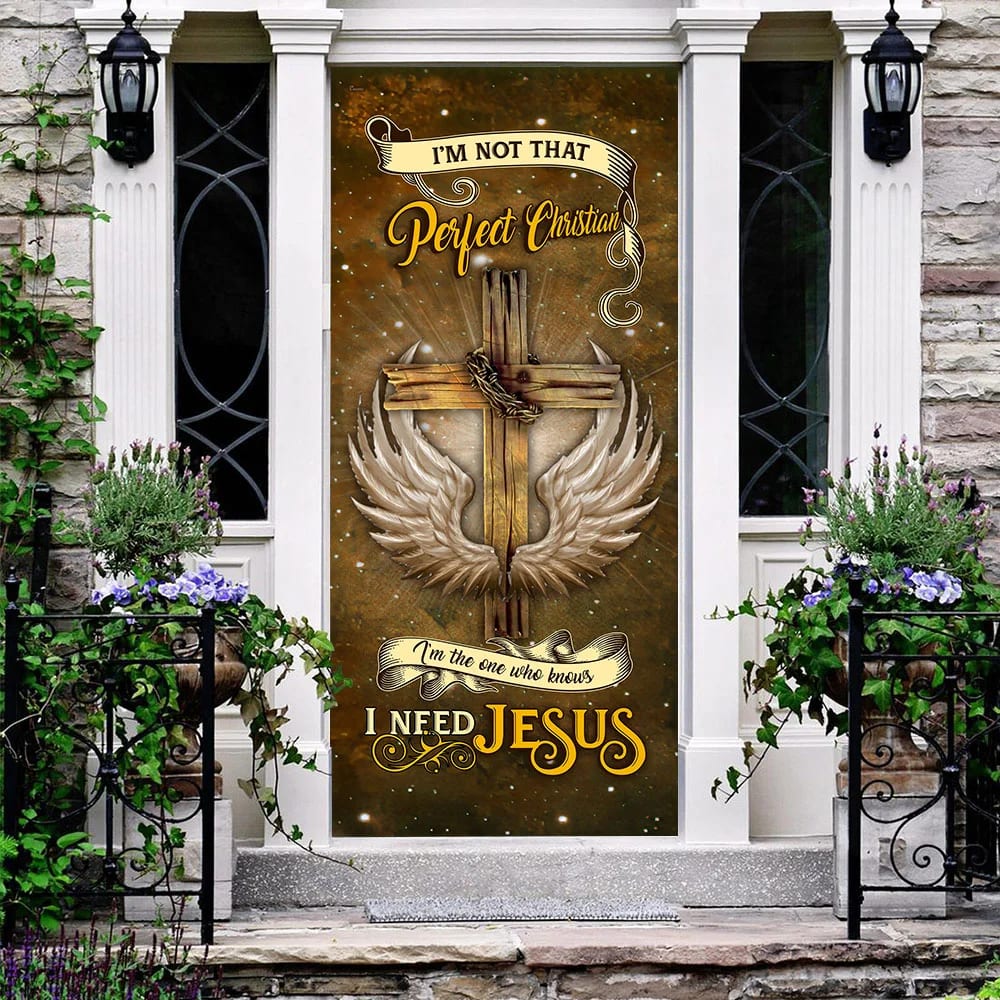 I Need Jesus Door Cover - Religious Door Decorations - Christian Home Decor
