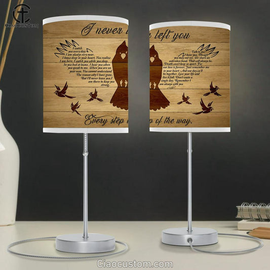 I Never Left You Cardinal Wood Background Large Table Lamp Art - Christian Lamp Art Home Decor - Religious Table Lamp Prints