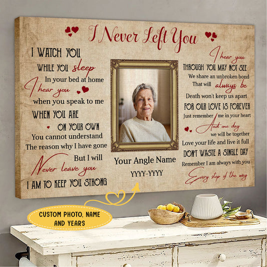 I Never Left You Personalized Family Member Memorial Canvas Wall Art  - Pet Memorial Gifts