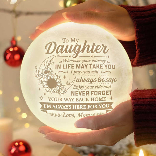 I Pray You'll Always Be Safe 3d Printed Moon Lamp - To My Daughter From Mom - Birthday Gift For Daughter - Valentines Day Gifts For Daughter