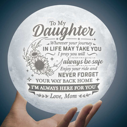 I Pray You'll Always Be Safe 3d Printed Moon Lamp - To My Daughter From Mom - Birthday Gift For Daughter - Valentines Day Gifts For Daughter