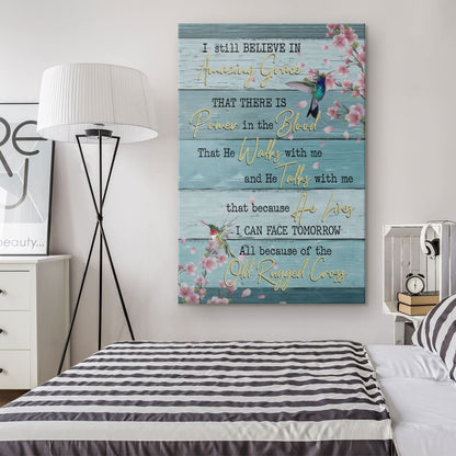 I Still Believe In Amazing Grace Floral Canvas Wall Art - Christian Canvas Prints - Bible Verse Canvas