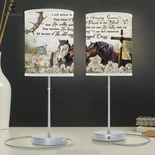 I Still Believe In Amazing Grace, Horse Table Lamp Prints - Christian Lamp Art - Religious Home Decor