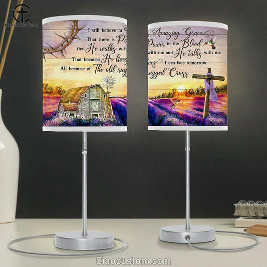 I Still Believe In Amazing Grace Table Lamp For Bedroom - Bible Verse Lamp Art - Christian Home Decor