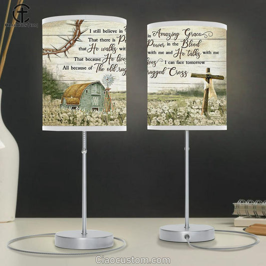I Still Believe In Amazing Grace Table Lamp Prints - Bible Verse Lamp Art - Christian Home Decor