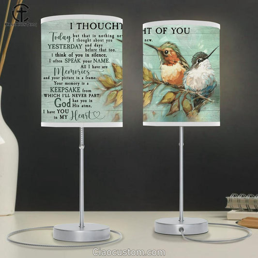 I Thought Of You Hummingbirds Large Table Lamp Art - Christian Lamp Art Home Decor - Religious Table Lamp Prints