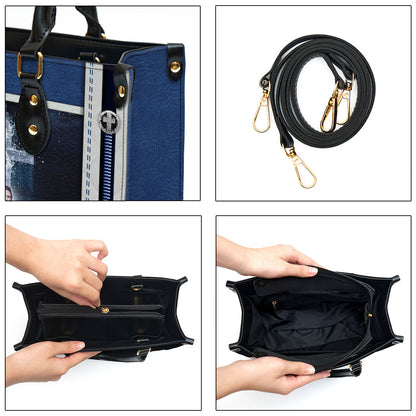 I Will Be With You Leather Bag - Custom Name Jesus Leather Handbag - Christian Gifts For Women