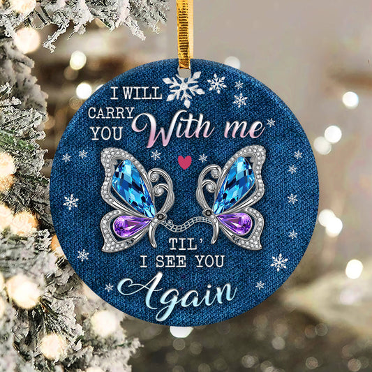 I Will Carry You Ceramic Circle Ornament - Decorative Ornament - Christmas Ornament