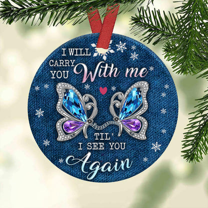 I Will Carry You Ceramic Circle Ornament - Decorative Ornament - Christmas Ornament