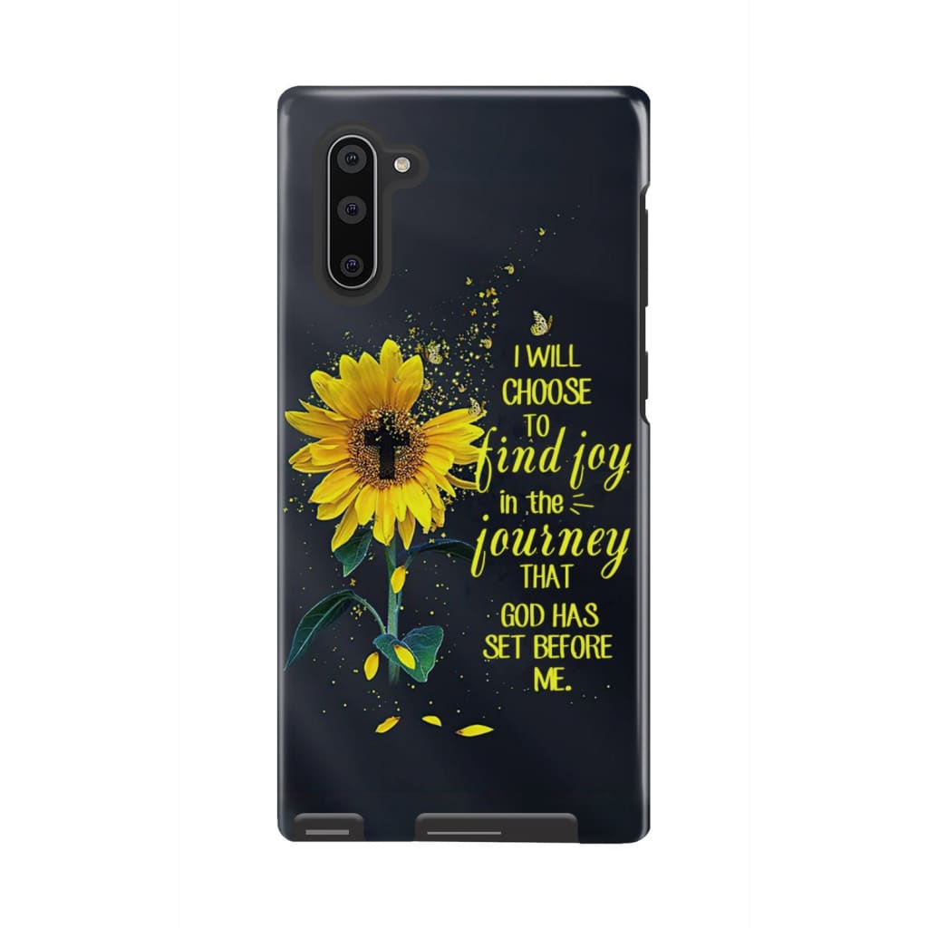 I Will Choose To Find Joy In The Journey Sunflower Phone Case - Christian Phone Cases - Religious Phone Case