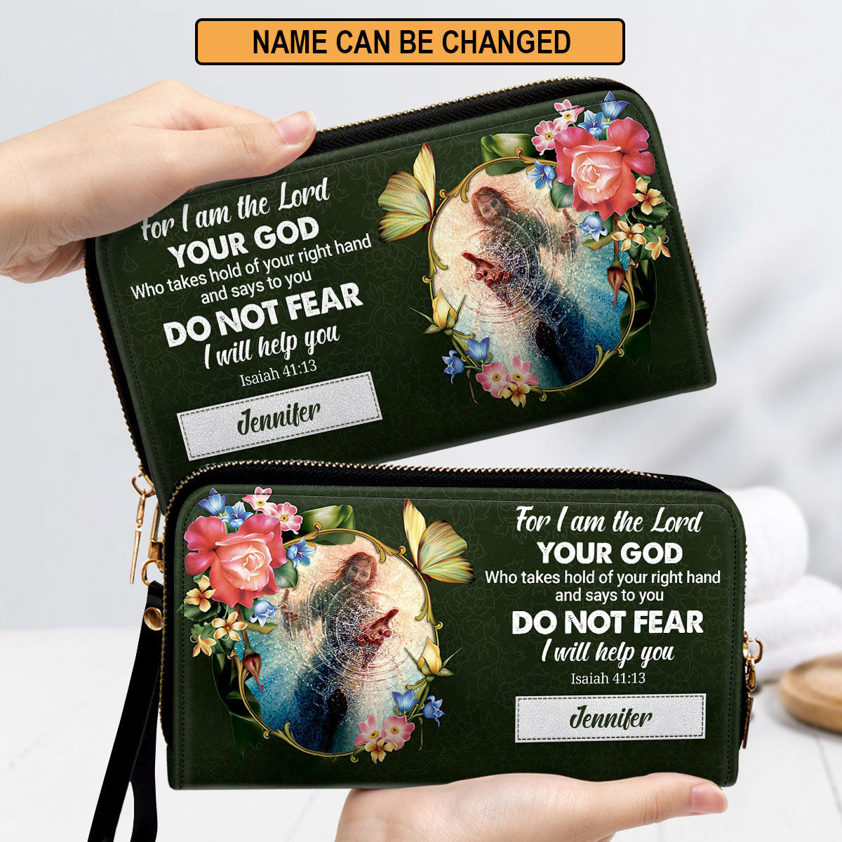 I Will Help You Clutch Purse For Women - Personalized Name - Christian Gifts For Women