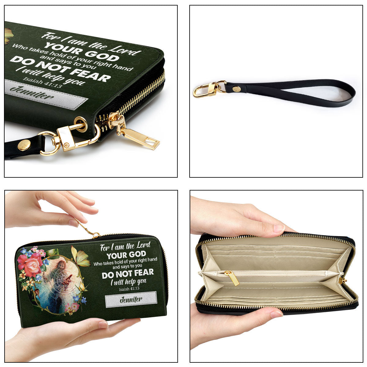 I Will Help You Clutch Purse For Women - Personalized Name - Christian Gifts For Women