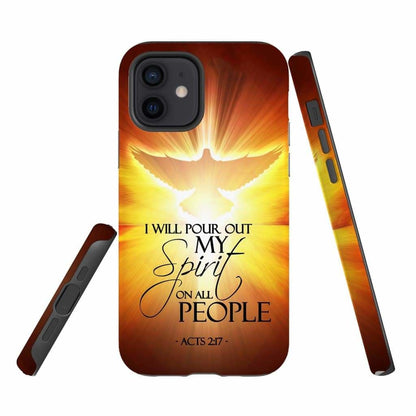 I Will Pour Out My Spirit On All People Acts 217 Bible Verse Phone Case - Inspirational Bible Scripture iPhone Cases
