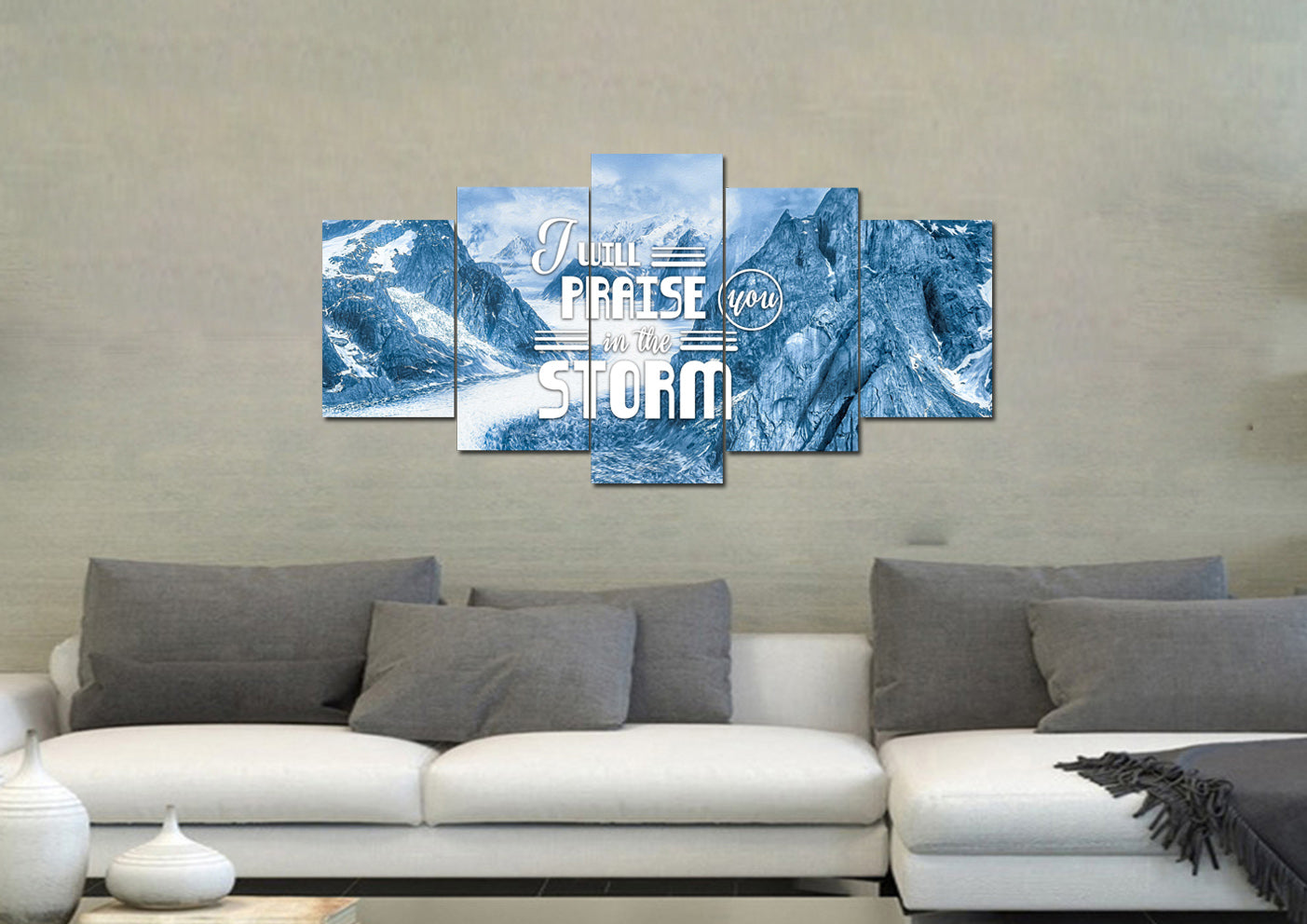 I Will Praise You In The Storm Wall Art Canvas Print - Christian Canvas Wall Art