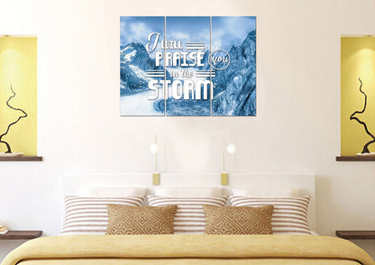 I Will Praise You In The Storm Wall Art Canvas Print - Christian Canvas Wall Art