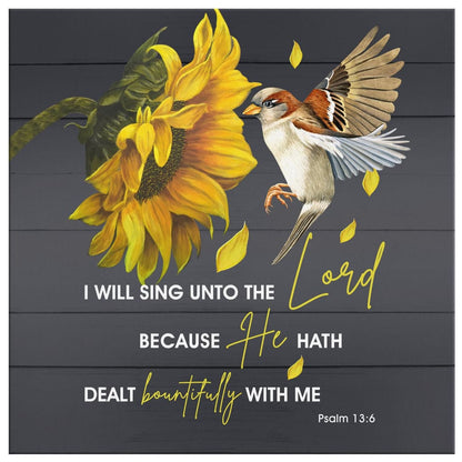 I Will Sing Unto The Lord Psalm 136 Kjv Canvas Wall Art - Bible Verse Wall Art - Christian Decor