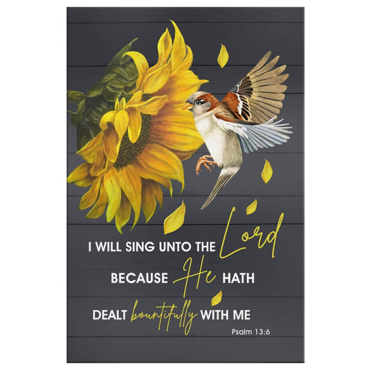 I Will Sing Unto The Lord Psalm 136 Kjv Canvas Wall Art - Christian Canvas Prints - Bible Verse Canvas
