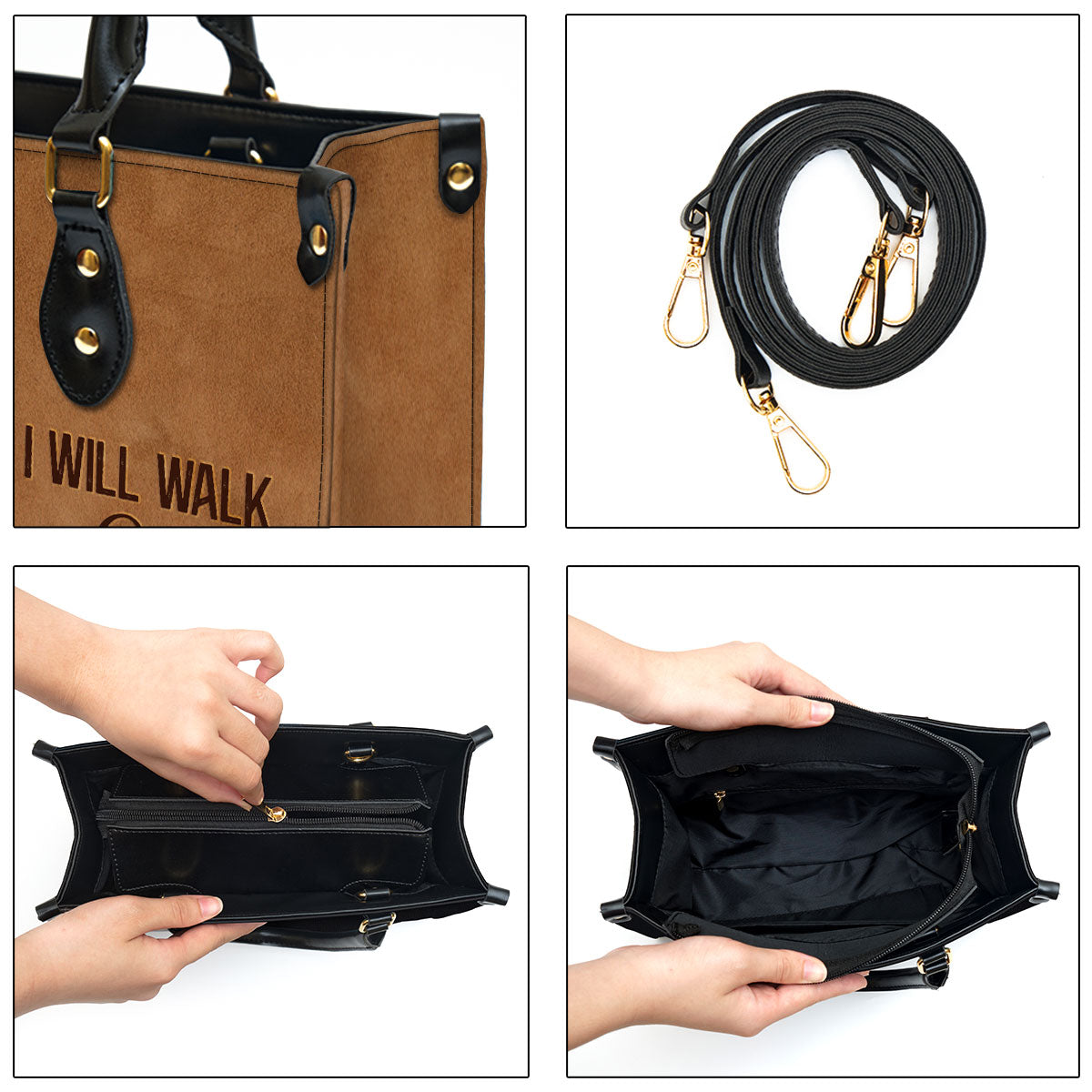 I Will Walk By Faith - Meaningful Leather Bag - Christian Pu Leather Bags For Women