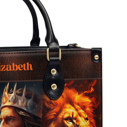 I Will Walk By Faith  Personalized Leather Handbag With Zipper - Inspirational Gift Christian Ladies