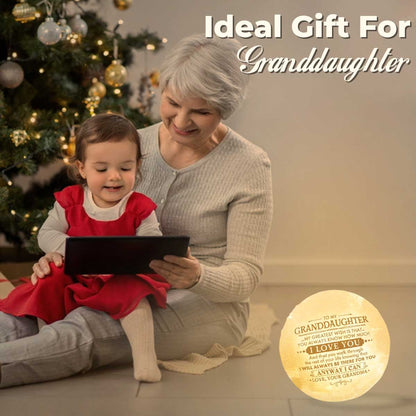 I'll Always Be There For You 3d Printed Moon Lamp - To My Granddaughter - Gift For Granddaughter - Engraved Moon Lamp