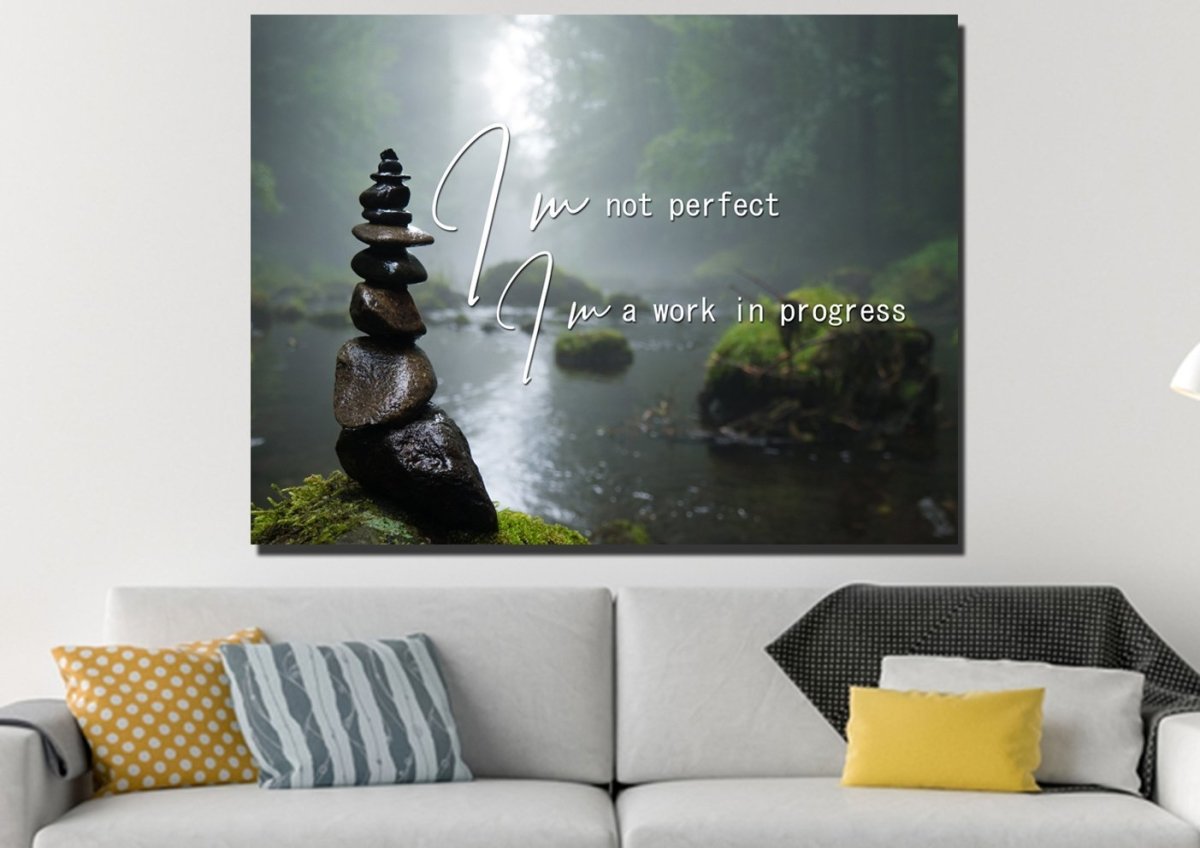 I'm Not Perfect Im A Work In Progress Wall Art Canvas Print - Christian Canvas Wall Art