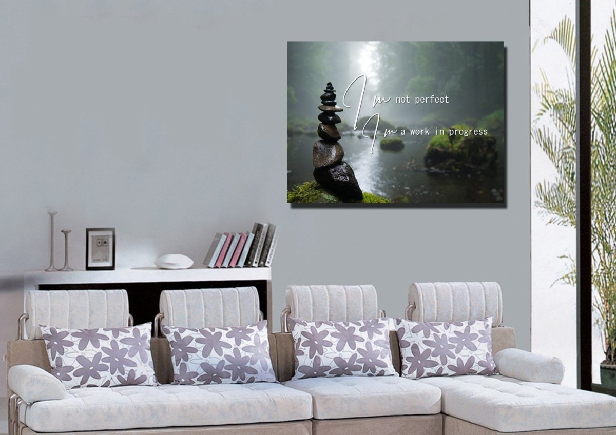 I'm Not Perfect Im A Work In Progress Wall Art Canvas Print - Christian Canvas Wall Art
