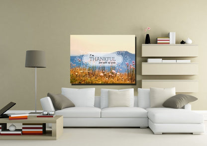 I'm Thankful For All Of You Wall Art Canvas Print - Christian Canvas Wall Art