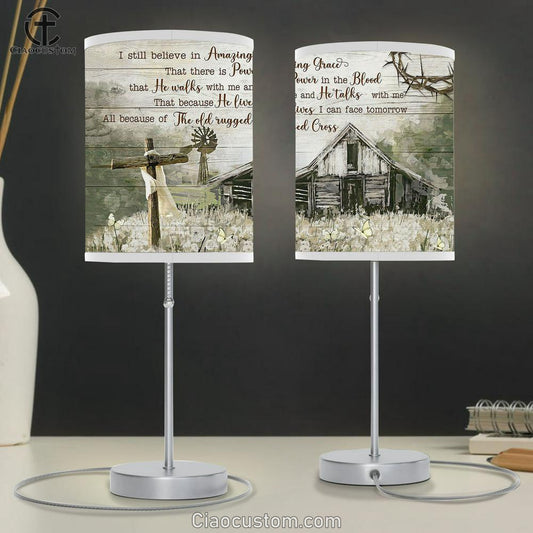 I still believe in amazing grace Table Lamp - Bible Verse Lamp Art - Christian Home Decor