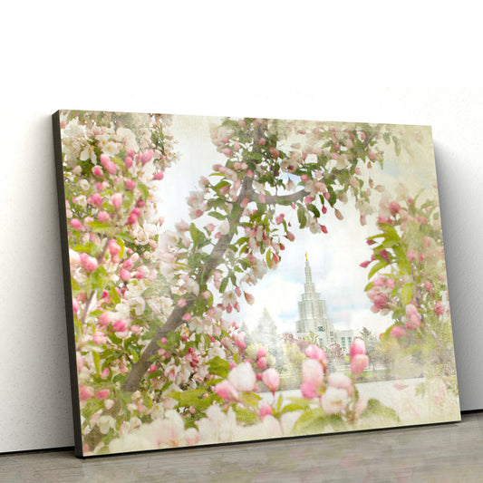 Idaho Falls Pink Spring Canvas Wall Art - Jesus Christ Picture - Canvas Christian Wall Art