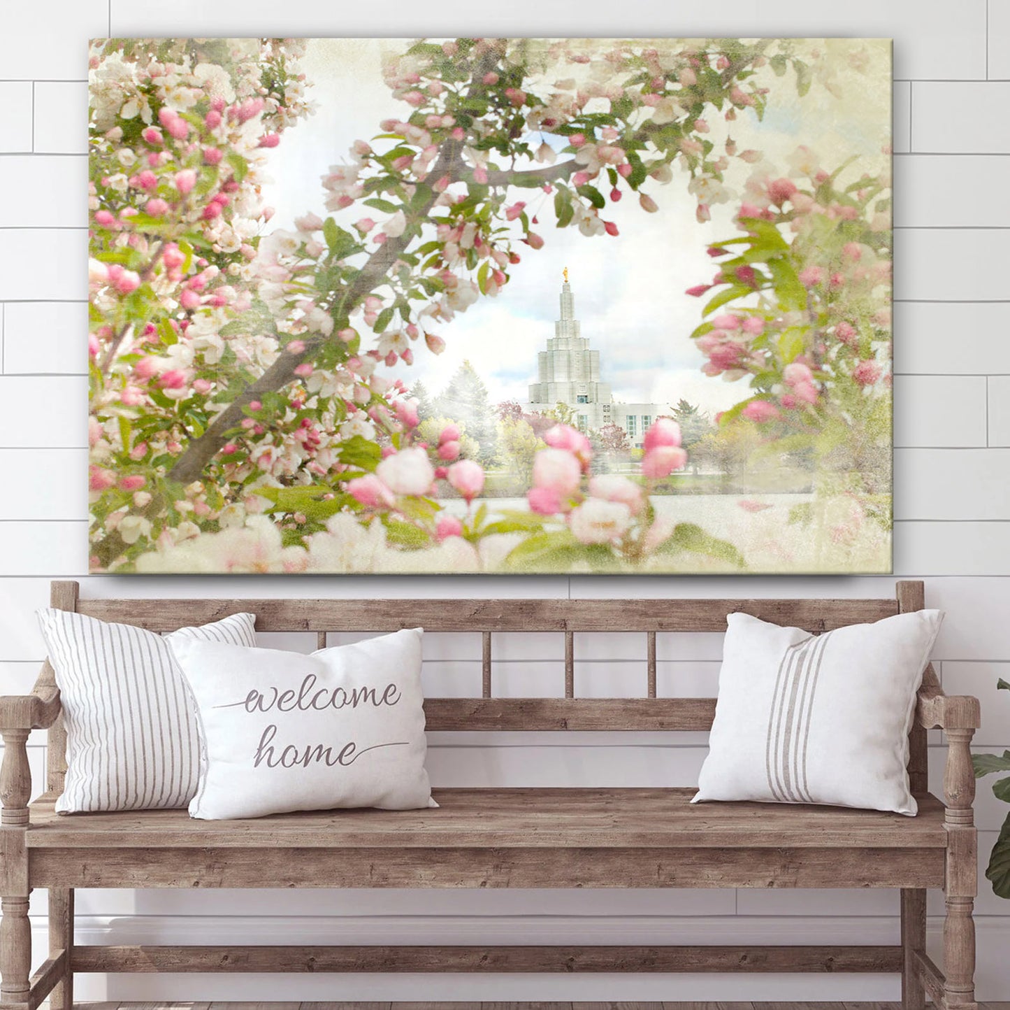 Idaho Falls Pink Spring Canvas Wall Art - Jesus Christ Picture - Canvas Christian Wall Art