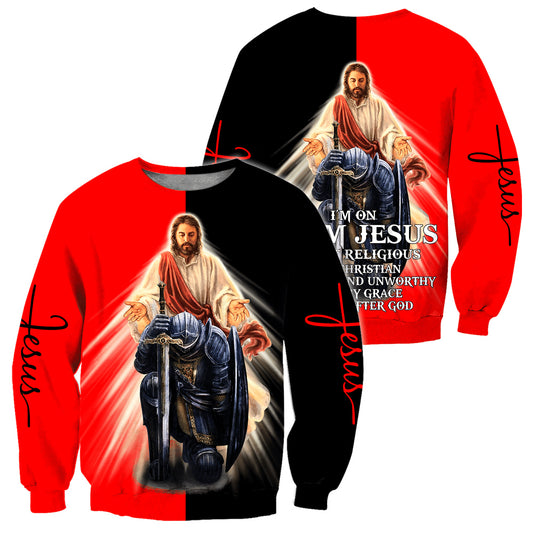 Im On Team Jesus Kinght Templar Jesus - Christian Sweatshirt For Women & Men