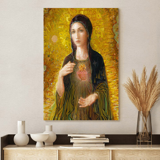 Immaculate Heart Of Mary  Canvas Wall Art - Jesus Canvas Pictures - Christian Wall Art