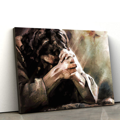 In Agony He Prayed Canvas Picture - Jesus Canvas Wall Art - Christian Wall Art