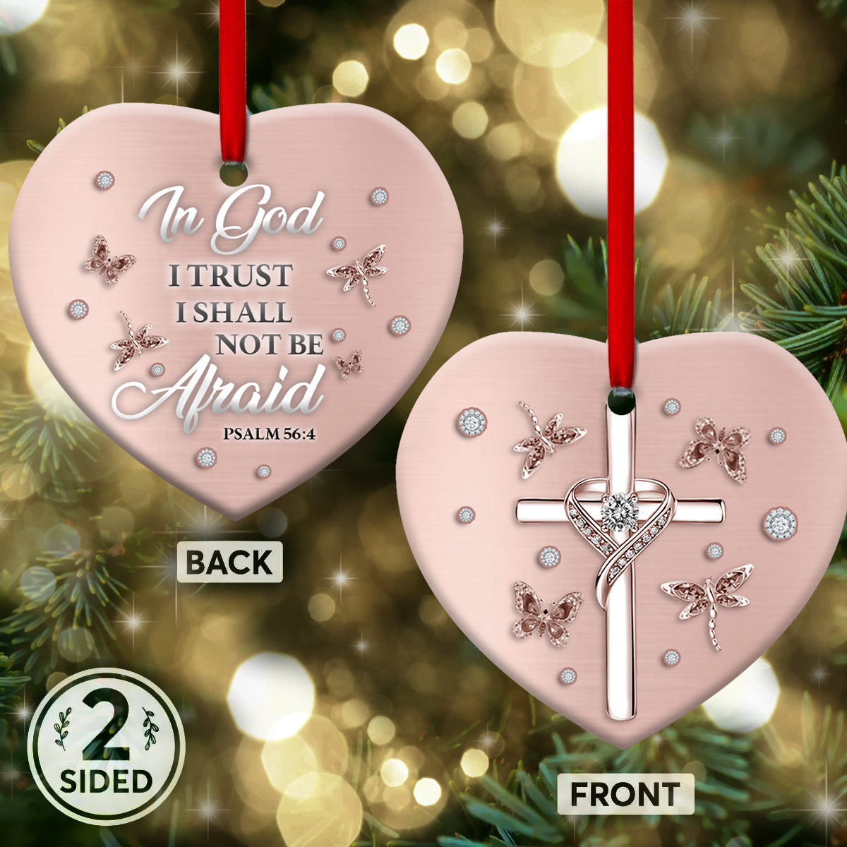 In God I Trust Heart Ceramic Ornament - Christmas Ornament - Christmas Gift