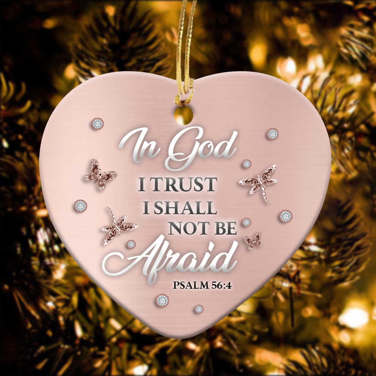 In God I Trust Heart Ceramic Ornament - Christmas Ornament - Christmas Gift