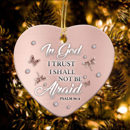 In God I Trust Heart Ceramic Ornament - Christmas Ornament - Christmas Gift