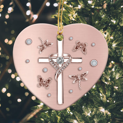 In God I Trust Heart Ceramic Ornament - Christmas Ornament - Christmas Gift