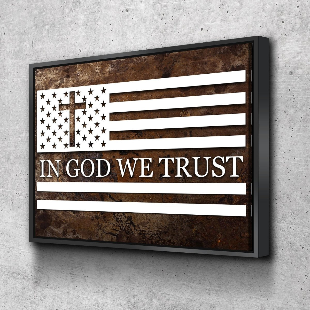 In God We Trust #15 American Flag Patriotic Wall Art - Christian Canvas Wall Art