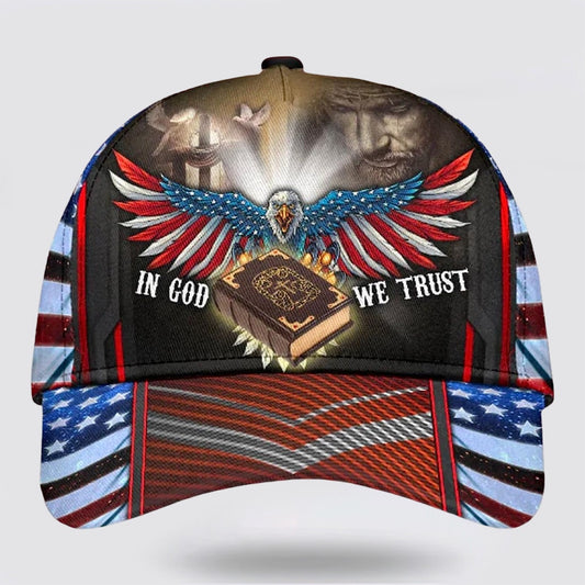 In God We Trust Jesus Cross Eagle Baseball Cap - Christian Hats for Men and Women