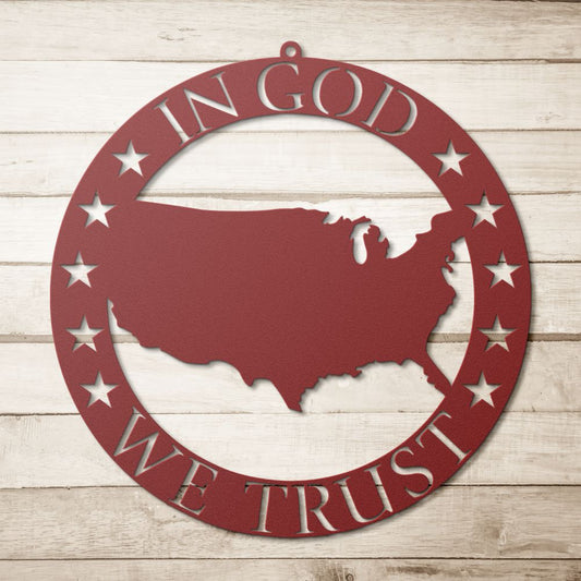 In God We Trust Metal Sign - Christian Metal Wall Art - Religious Metal Wall Decor