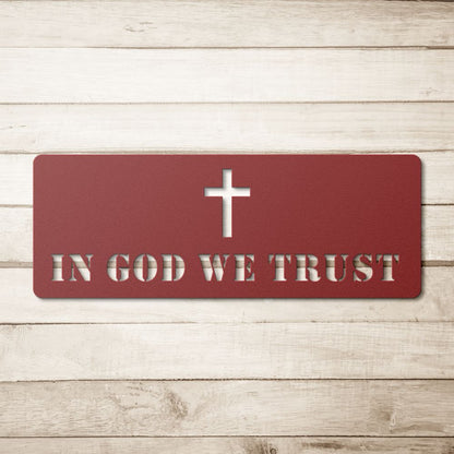 In God We Trust Plaque Metal Sign - Christian Metal Wall Art - Religious Metal Wall Decor