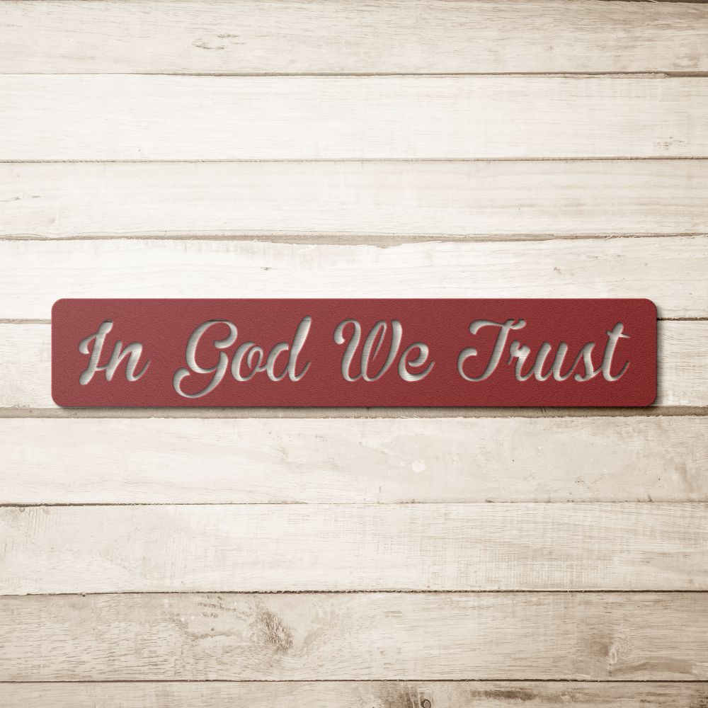 In God We Trust Plaque Metal Sign 1 - Christian Metal Wall Art - Religious Metal Wall Decor