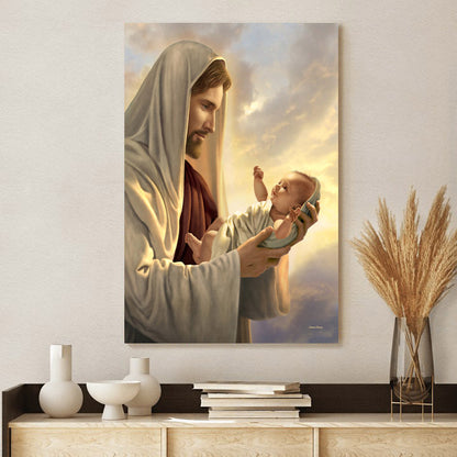 In His Constant Care Canvas Picture - Jesus Canvas Wall Art - Christian Wall Art