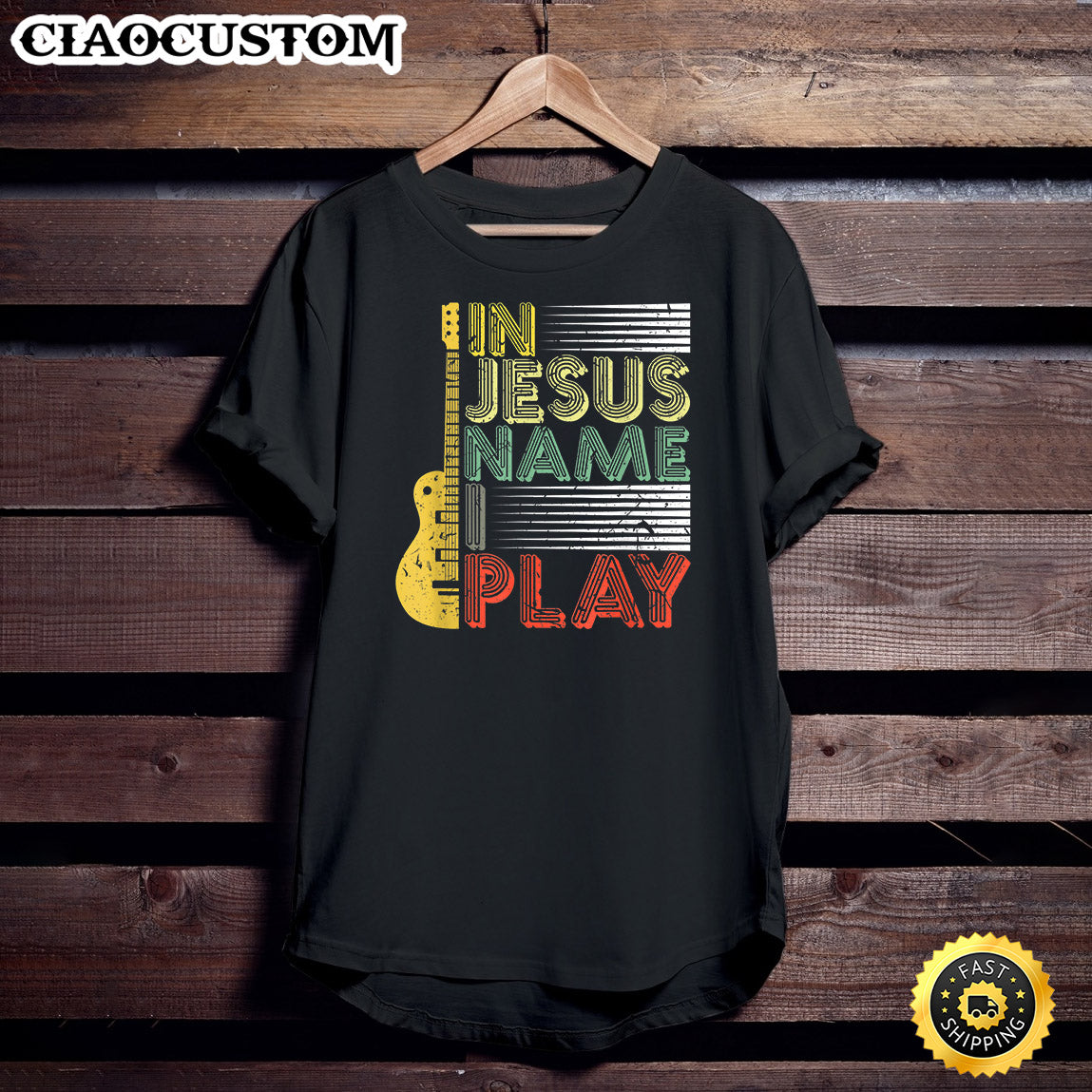 In Jesus Name I Play Guitar Christian Music Lover Gift T-Shirt - Christian Shirt