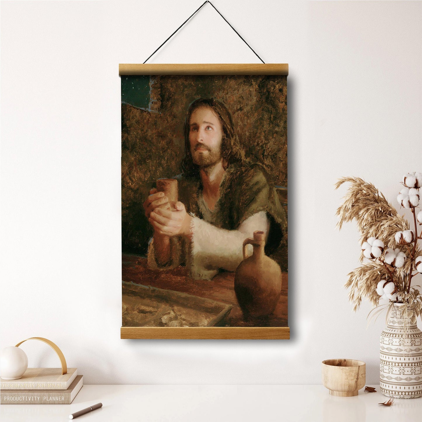 In Remembrance Hanging Canvas Wall Art - Jesus Picture - Jesus Portrait Canvas - Religious Canvas