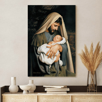 In The Arms Of Joseph Canvas Wall Art - Jesus Canvas Pictures - Christian Canvas Wall Art