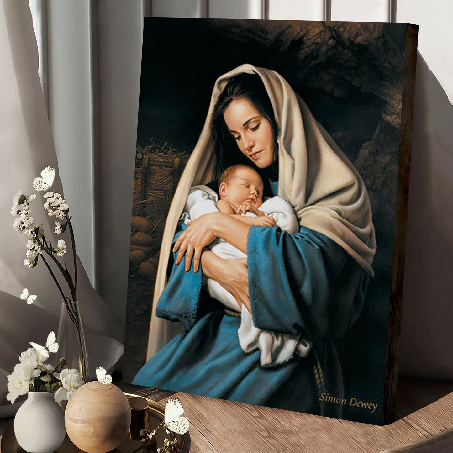 In The Arms Of Mary Canvas Wall Art - Jesus Canvas Pictures - Christian Canvas Wall Art